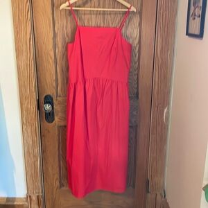 LOFT Red Midi Dress